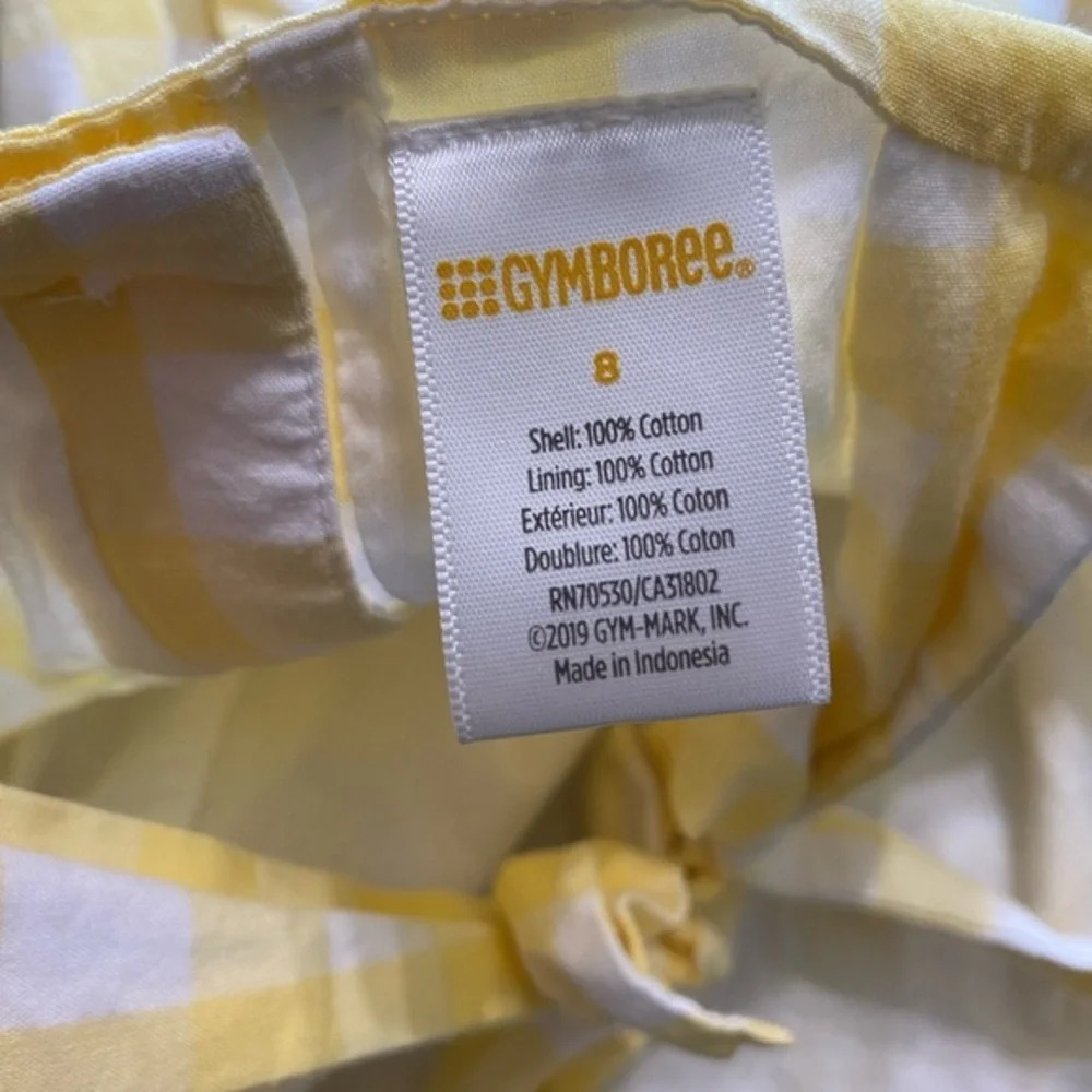 Gymboree Yellow and White Ruffled‎ Tiered Sundress size 8